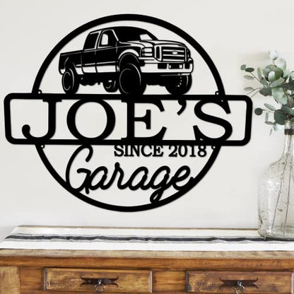Personalized Metal Name Garage Sign