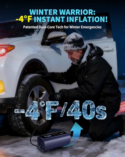 Dual Cylinder Tire Inflator Portable Air Compressor With 8.3