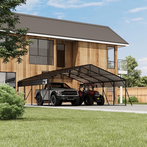 20 x 20 FT Metal Carport with Galvanized Steel Roof