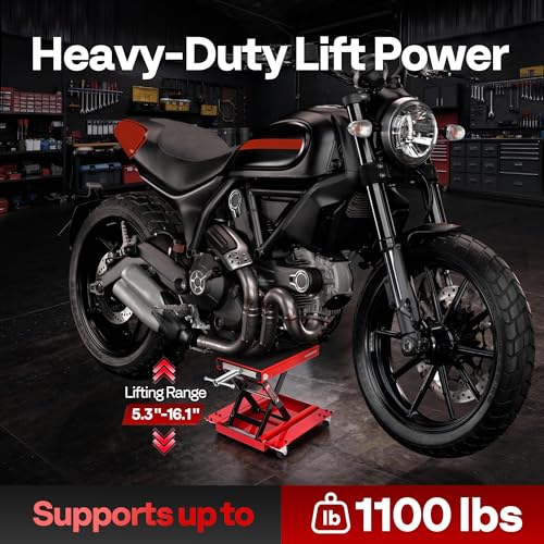 1100 Lbs Motorcycle Lift Jack with Dolly Wheel