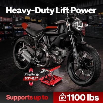 1100 Lbs Motorcycle Lift Jack with Dolly Wheel