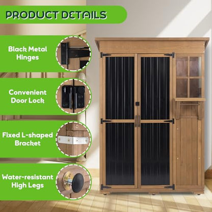 51" L Outdoor Storage Cabinet Waterproof with Shelves