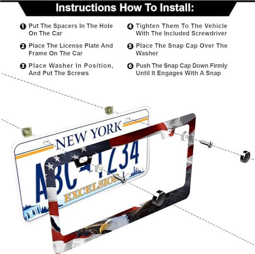 American Flag Eagle License Plate Frames