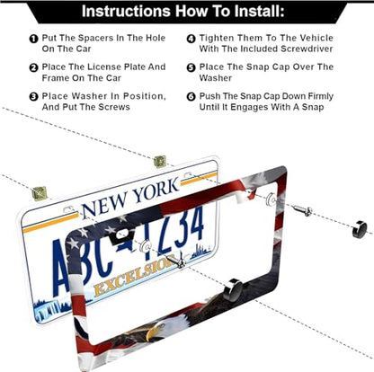 American Flag Eagle License Plate Frames