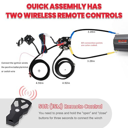 6000 lbs UTV Winch