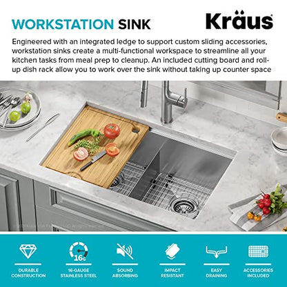 Stainless Steel 30 in Double Bowl Undermount Sink KWU112