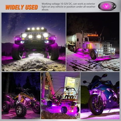 LED Rock Light 6 PCS Pink Purple Color Waterproof