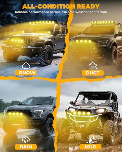 P4 Series 4 Inch Deep Amber Light Covers Offroad Lights Lens Cap (2 Count)