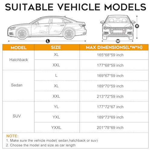 Heavy Duty Sedan Car Cover Waterproof All Weather for Automobiles
