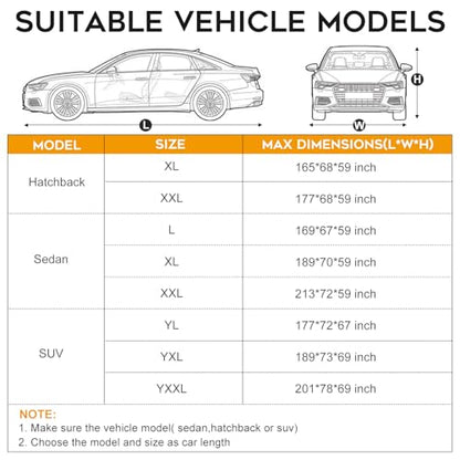 Heavy Duty Sedan Car Cover Waterproof All Weather for Automobiles