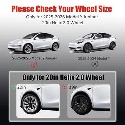 Rim Protector for Tesla 2025 2026 Model Y Juniper 20 Inch Helix Wheel Cover All (4 Count)