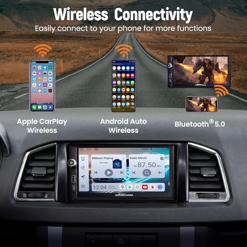 7” Double Din Car Stereo with Apple CarPlay & Android Auto
