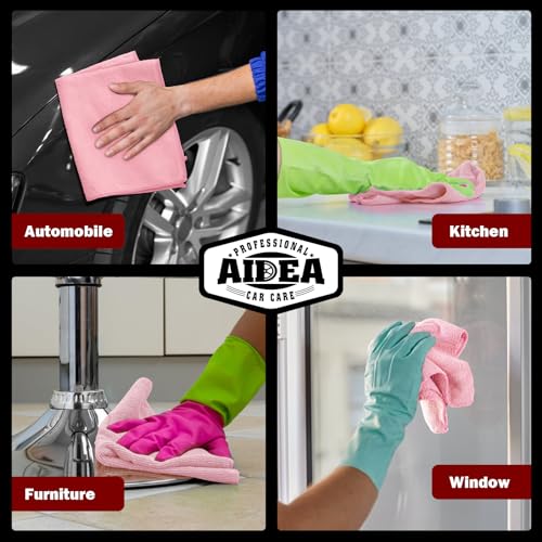 Microfiber Cleaning Cloth Pink 20PK (20 Count)