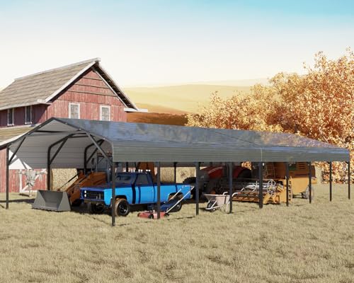 Military Grade Metal Carport 20x52 FT