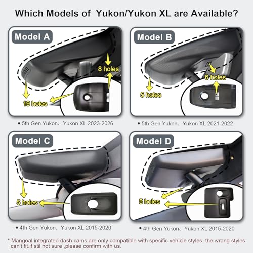 4K Dash Cam Custom fit for GMC Yukon