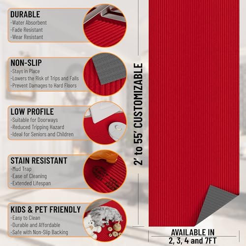 2'7" x 10' Hallway Runner with Scraper Pile Extra Durable Non