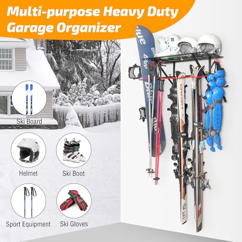Wall Mounted Ski and Snowboard Storage Rack