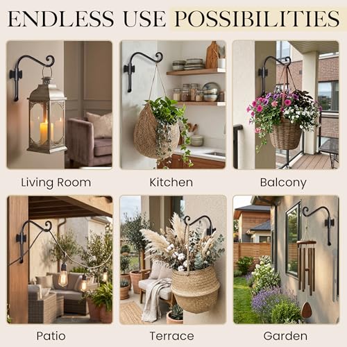 Plant Hangers Outdoor or Indoor Heavy Duty Wall Bracket Hooks (2 Count)