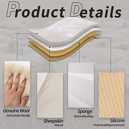 Genuine Sheepskin Car Seat Cushion Seat Covers for Cars Trucks SUV Comfort Seat Protector Pad for Car Driver Seat Car Accessories for Women Office Chair Car Decor (2 Count)