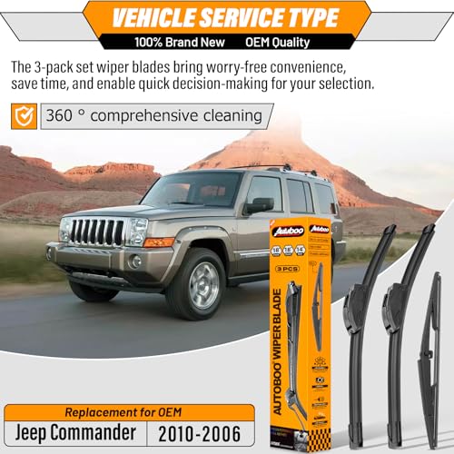 Windshield Wiper Blade Replacement for Jeep Commander 2006