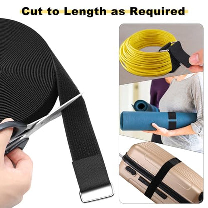 1.5"x32ft Hook and Loop Straps with 30 Metal Buckles