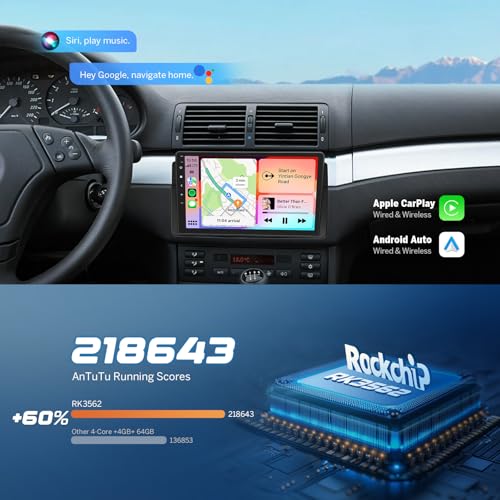 e46X7A 9" Headunit Car Stereo for BMW E46 3 Series 4+64GB