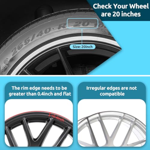 Automotive Alloy Wheel Rim Protector 20 Inch Alloy Rim Guards for Car Rims Compatible with Tesla Model 3 Model Y 20 Inch (4 Count)