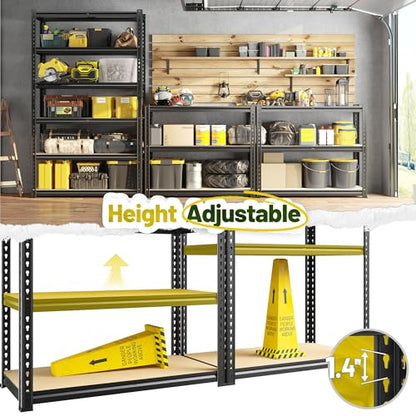 6 Tier 78" H Metal Shelving Adjustable Interlocking for Garage Warehouse
