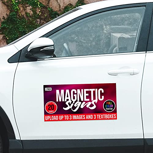 2 Pack Personalized Magnetic Signs for Vehicles