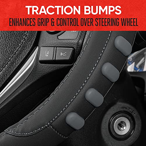 FlexGrip Gray Steering Wheel Cover for Cars