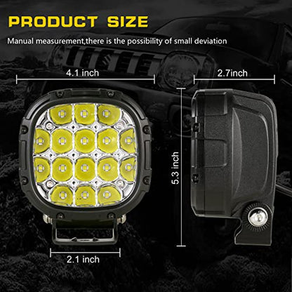 4 Inch 160W Round LED Offroad Lights Driving Spotlights Fog Light