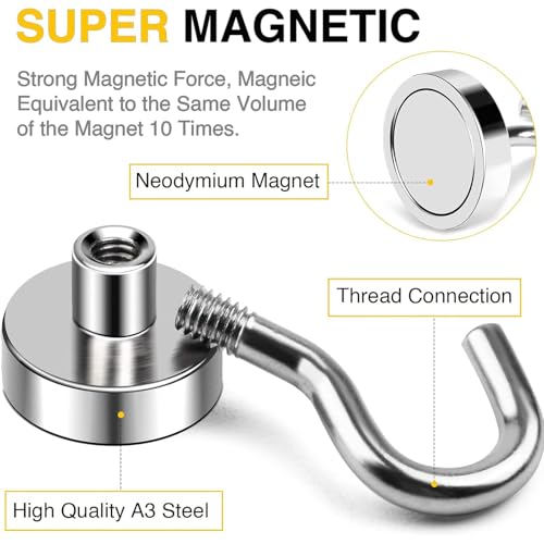 Magnetic Hooks 20pcs 30lbs+ Cruise Essentials 2026 Magnet Hook (20 Count)