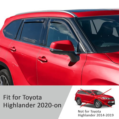 in Channel Extra Durable Rain Guards for Toyota Highlander 2020
