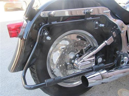 Motorcycle Hard Saddlebags with Black Conversion Brackets Fit For Harley Softail Deluxe Heritage Softail 1984
