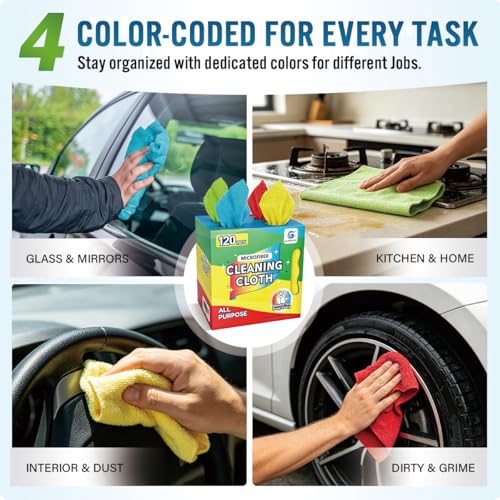 Microfiber Cleaning Cloth 120 Pack (120 Count)