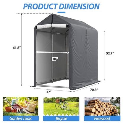 Outdoor Storage Shed 6 x 3Ft Heavy Duty Portable Storage Shelter with Roll