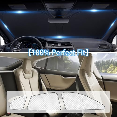 8pcs Thicken Sun Shades for Tesla Model S 2021 (8 Count)