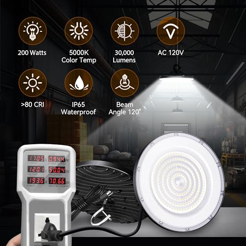 200W UFO High Bay Led Shop Lights (6 Count)