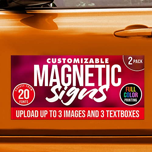 2 Pack Personalized Magnetic Signs for Vehicles