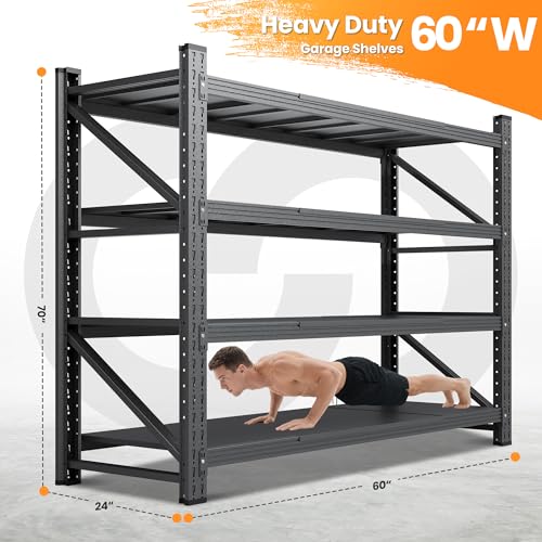60" W Metal Shelving Heavy Duty (4 Count)