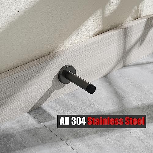 Door Stopper 304 Stainless Steel Thicken 1mm Sound Dampening Door Stop Bumper Wall Protetor 2 Pack (2 Count)