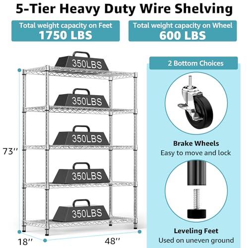 5 Shelf Storage Shelves
