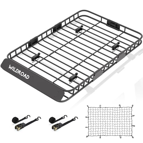 Rooftop Cargo Carrier Combo Roof Rack Cargo Basket 64" x 39" x 4"