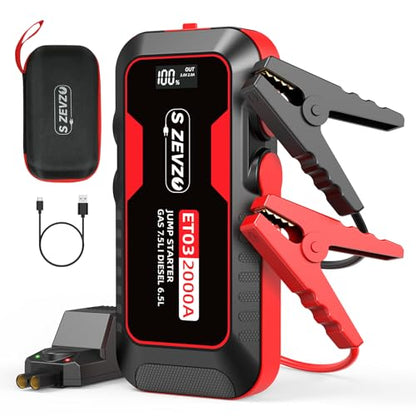 ET03 2000A Car Jump Starter for 7.5L Gas and 6.5L Diesel Engines