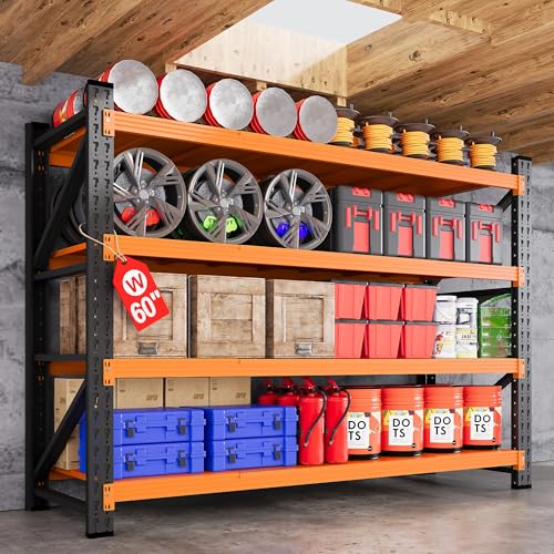 60” Wide Heavy Duty Metal Garage Shelving