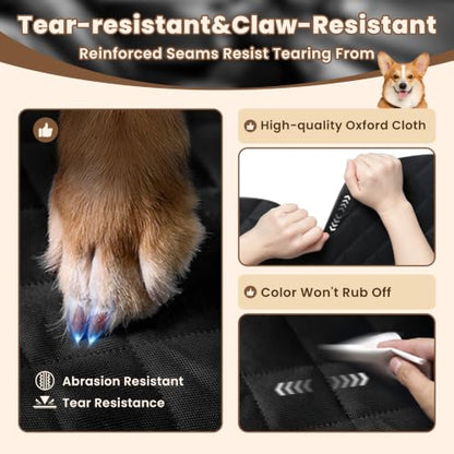 Hard Bottom Dog Car Seat Cover for Back Seat with Door Protector