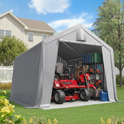10x12FT Large Outdoor Storage Shed Workshop Shelter with Roll