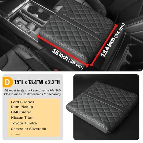 Truck Center Console Armrest Cover Genuine Leather