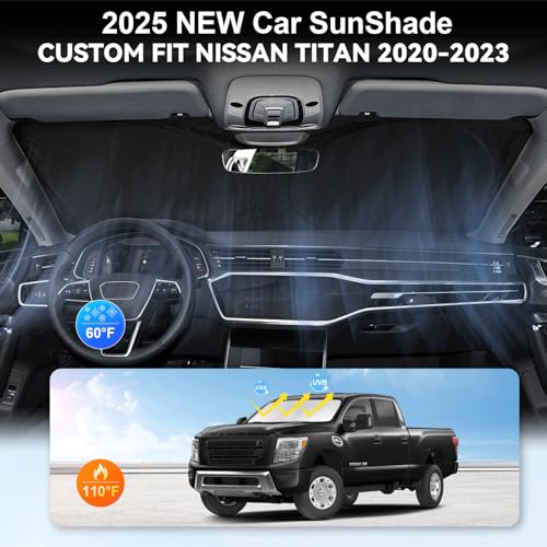 Custom Fit Titan Windshield Sunshade for Nissan Titan 2020