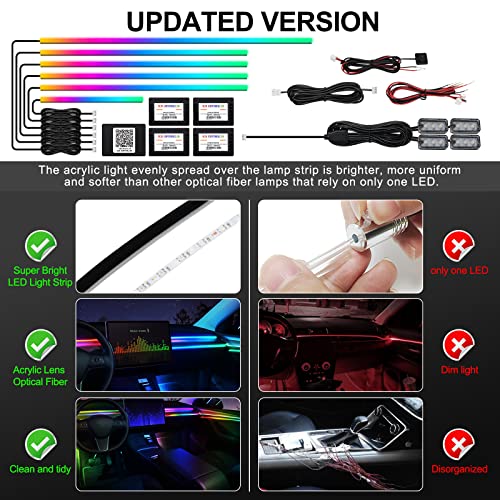 Dreamcolor Acrylic Interior Car LED Strip Light with Wireless APP